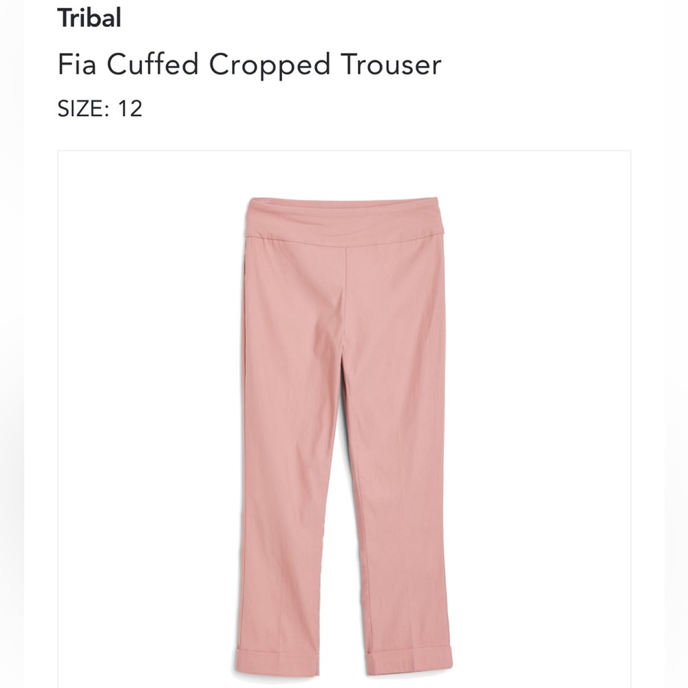 Fia Cuffed Cropped Pink Tribal Trousers
